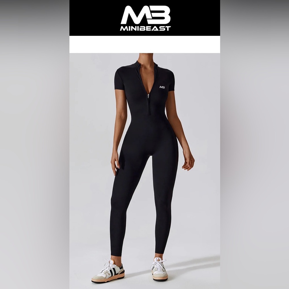 Minibeast Black Zip-Up Jumpsuit